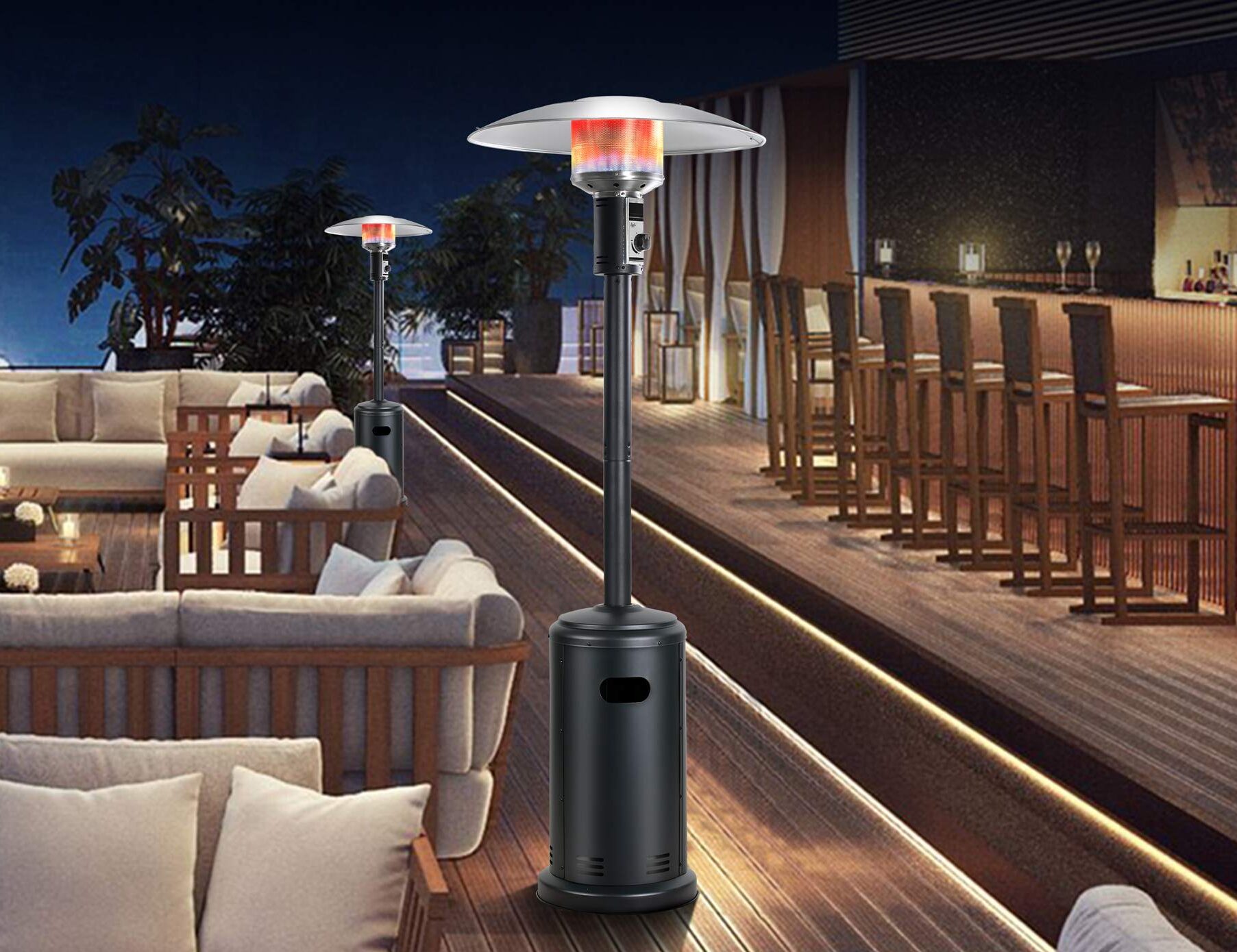 EAST OAK 50,000 BTU Patio Heater with Round Table Design
