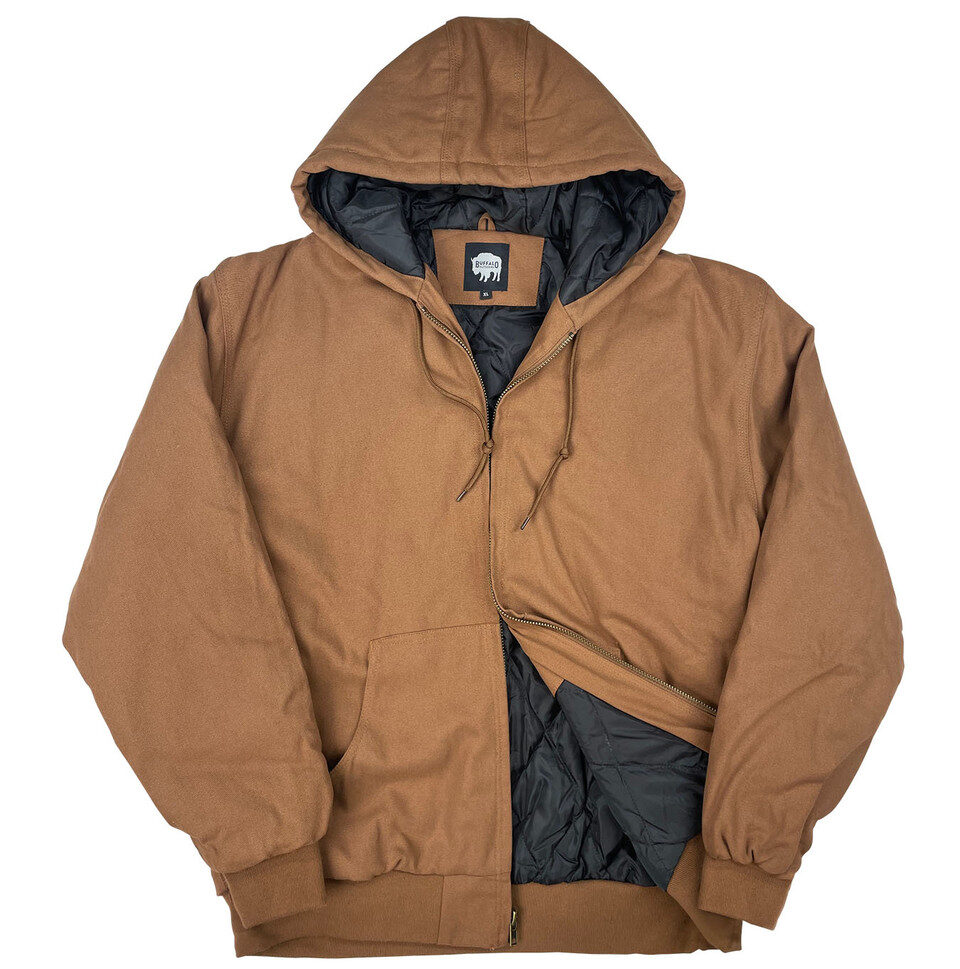 Buffalo Outdoors® Workwear Canvas Bomber Jacket - Chestnut Brown
