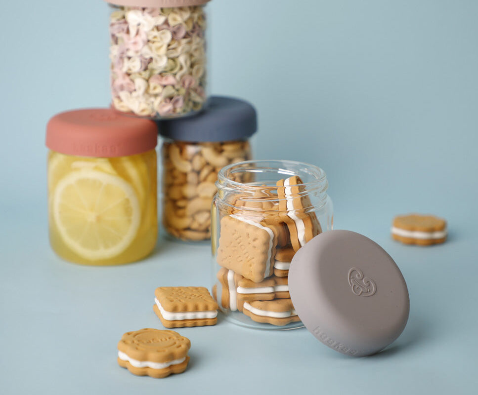 haakaa High Borosilicate Glass Baby Food Storage Jars with Silicone Lid-6 Set