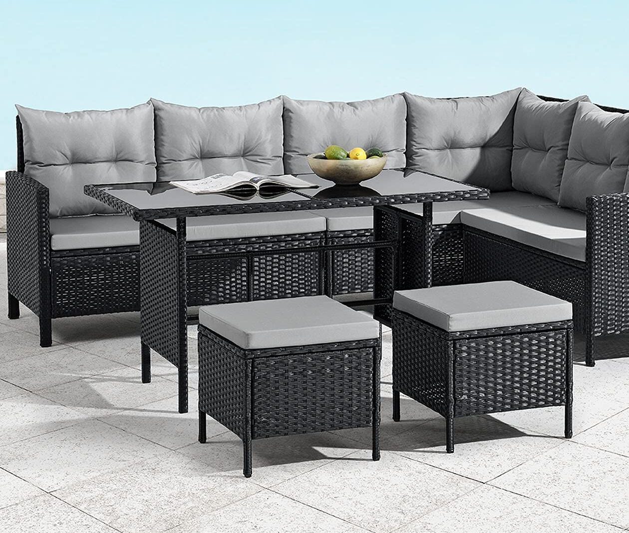 ArtLife Manacor Polyrattan Garden Furniture Set Lounge Black