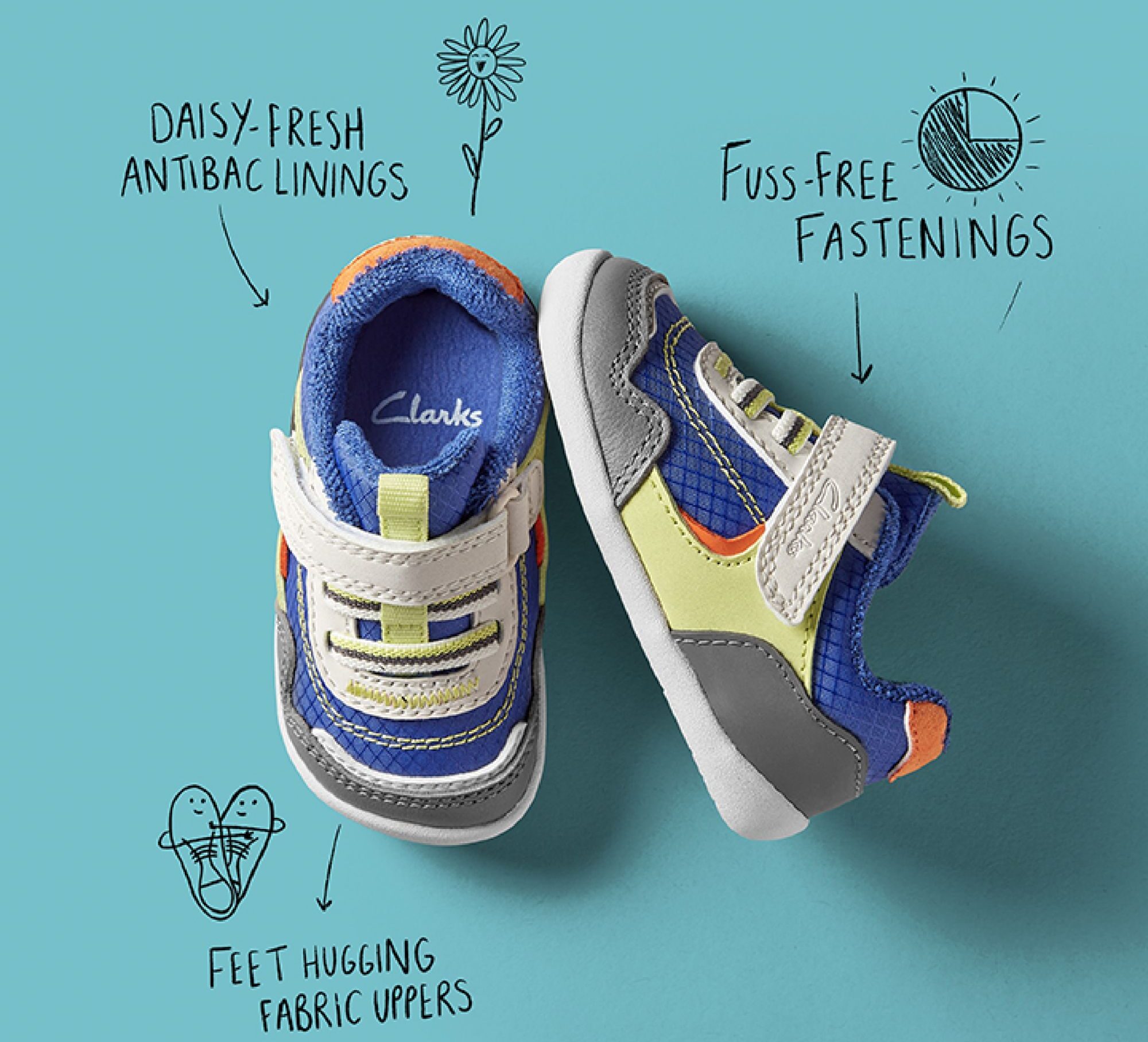 Clarks Roamer Sport Toddler Blue Combi