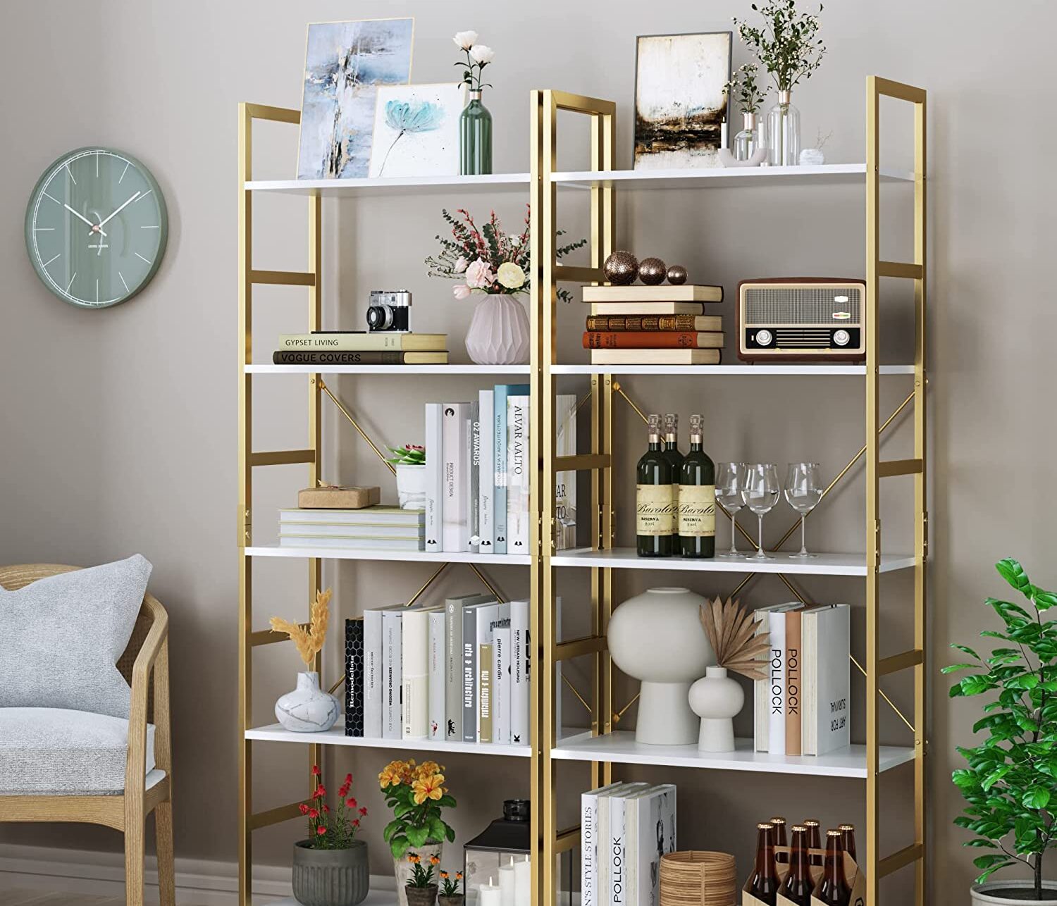 Finestones 5-Tier Bookshelf