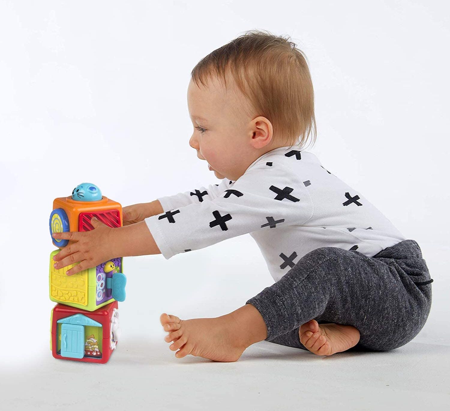 Baby Activity Cubes & Stacking Toy Blocks - Set of 3