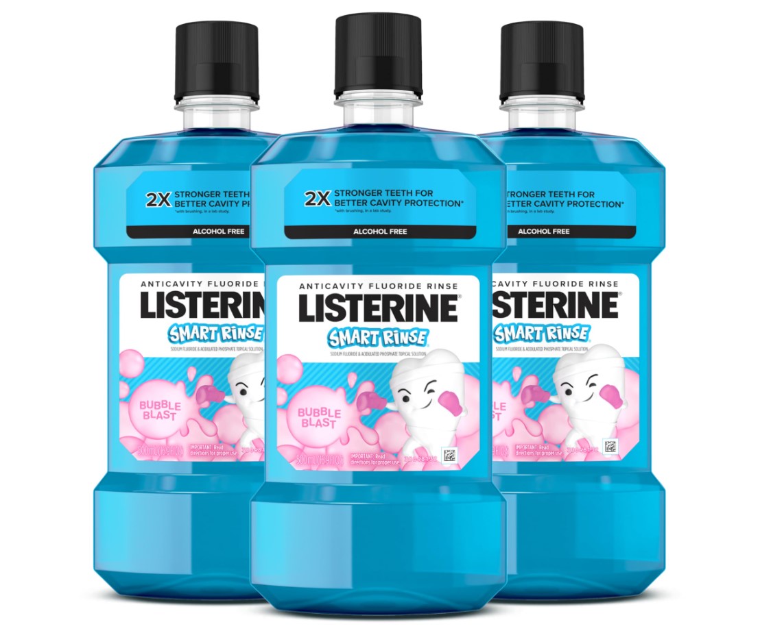 LISTERINE® SMART RINSE® KIDS FLUORIDE MOUTHWASH BUBBLE BLAST