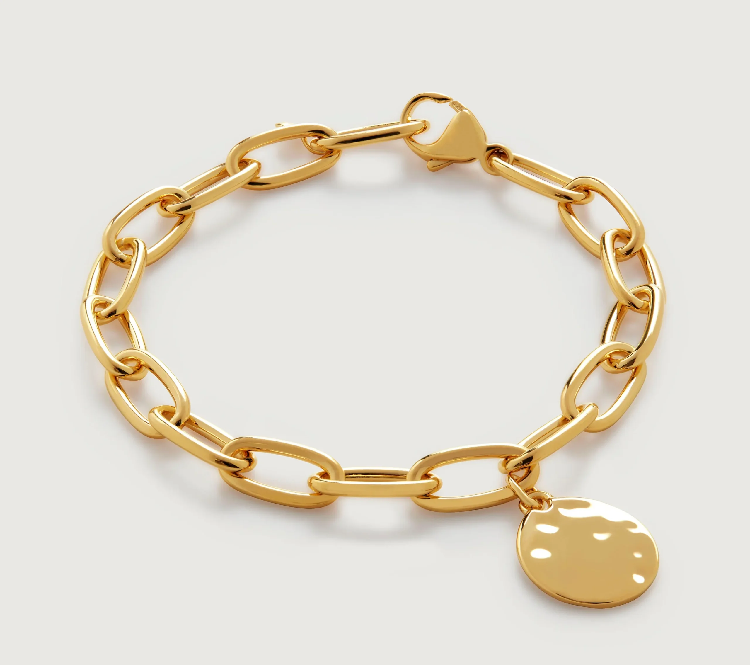 Monica Vinader 18-Karat Gold ID Oval Charm Bracelet