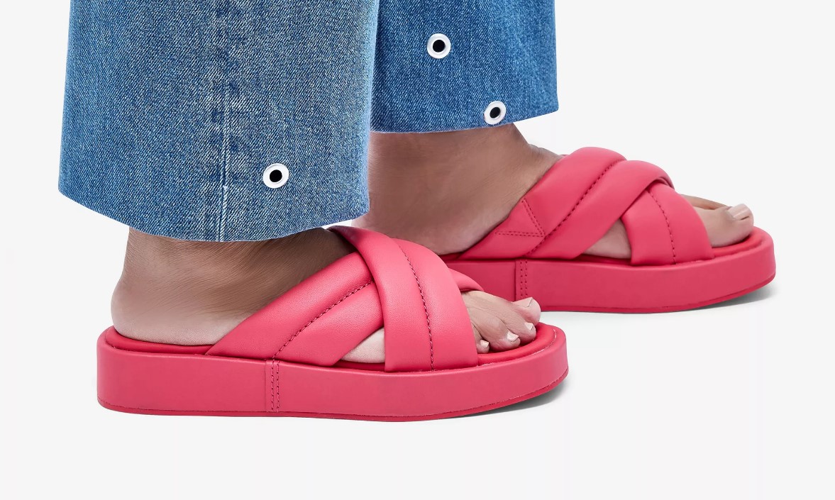 ALDA GLIDE BRIGHT PINK LEATHER sandals