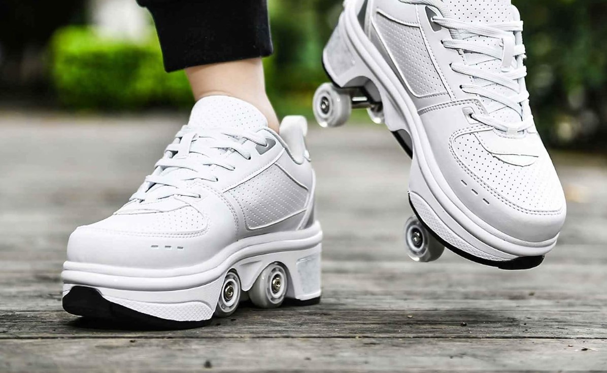 Double-Row Deform Wheel Automatic Walking Shoes