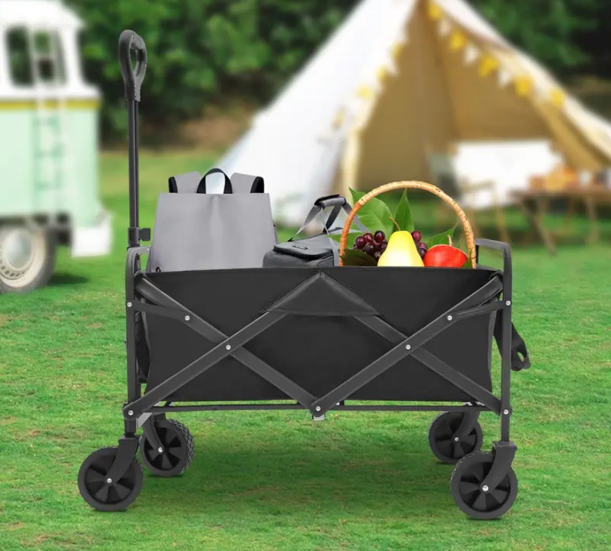 Heavy Duty Folding Wagon Trolley Black