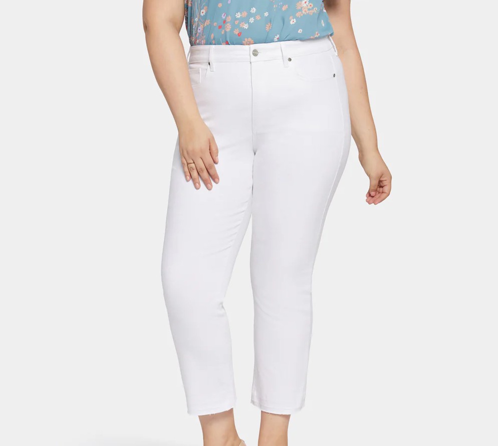Marilyn Straight Jean in Optic White - Plus